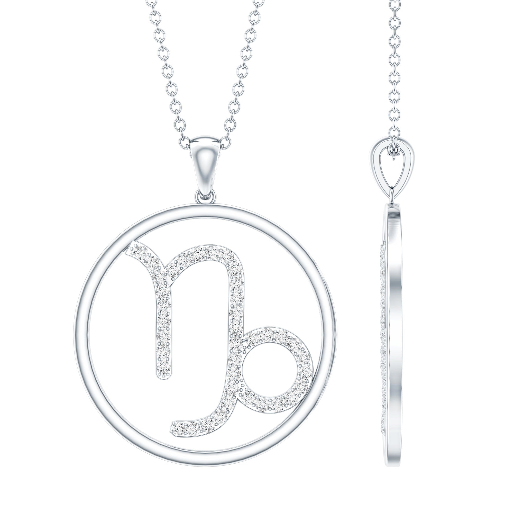 Certified Moissanite Capricorn Zodiac Necklace