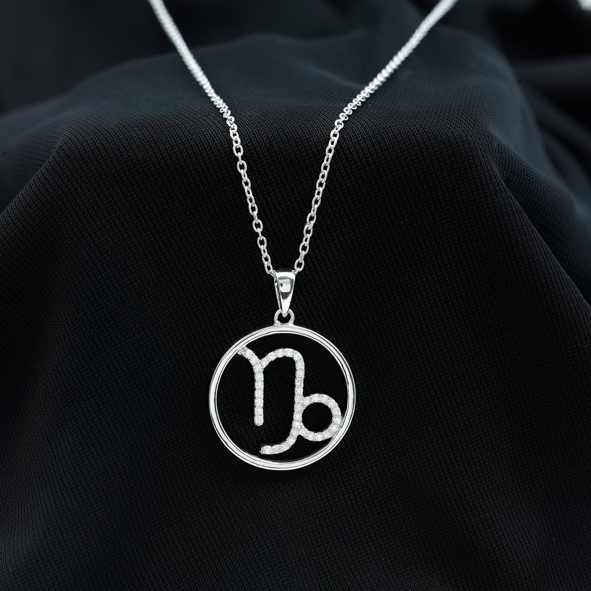 Certified Moissanite Capricorn Zodiac Necklace