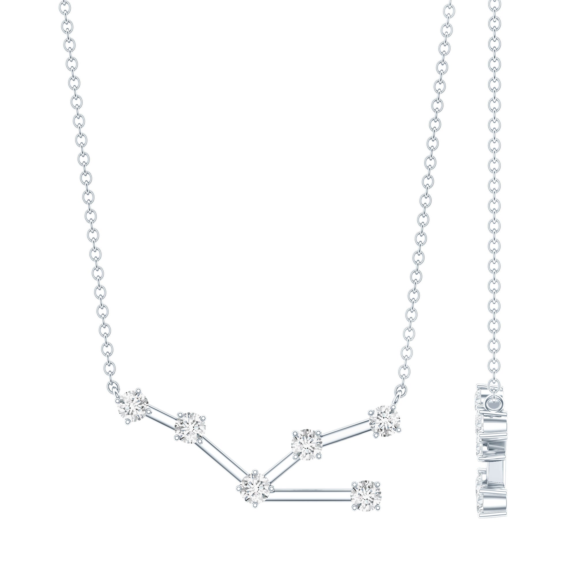 Moissanite Constellation Taurus Zodiac Sign Necklace