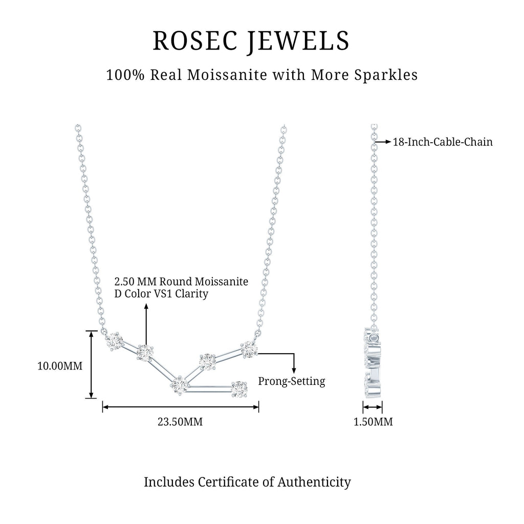 Moissanite Constellation Taurus Zodiac Sign Necklace
