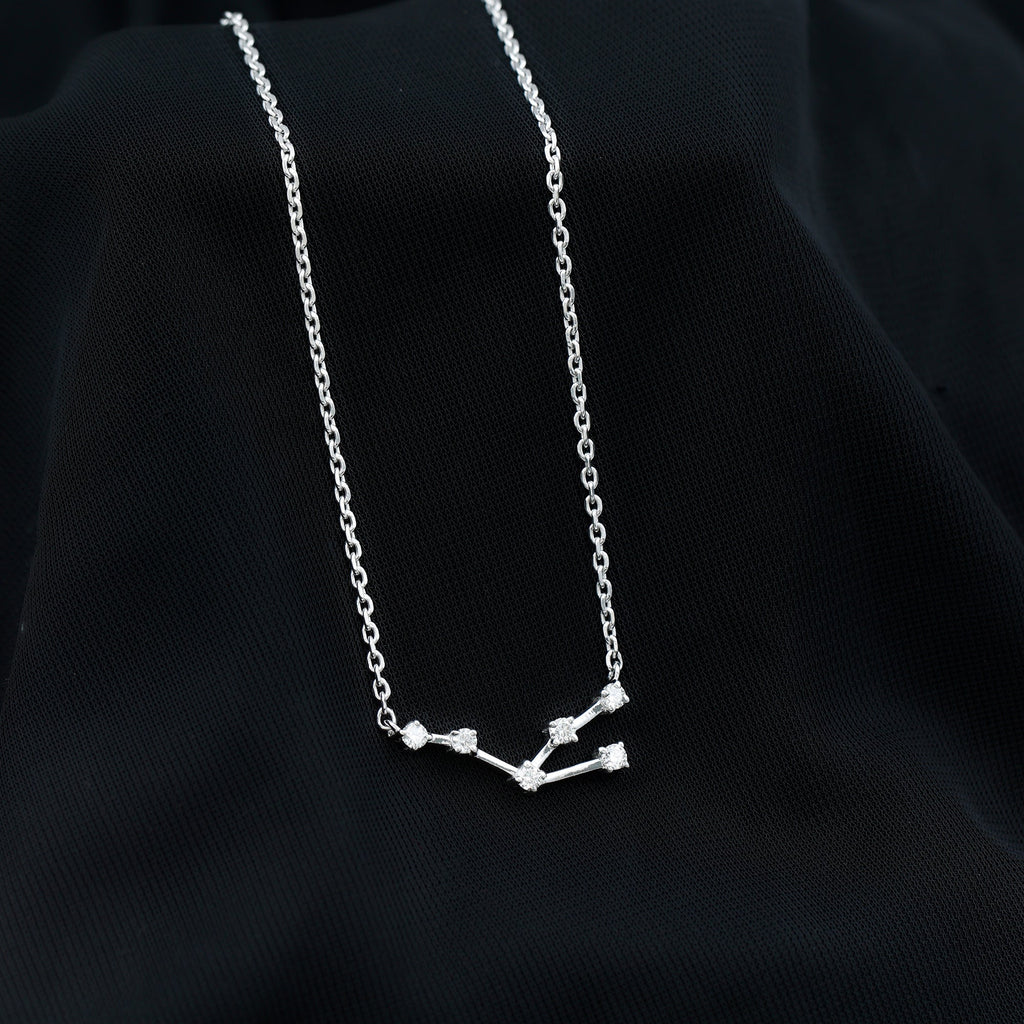 Moissanite Constellation Taurus Zodiac Sign Necklace