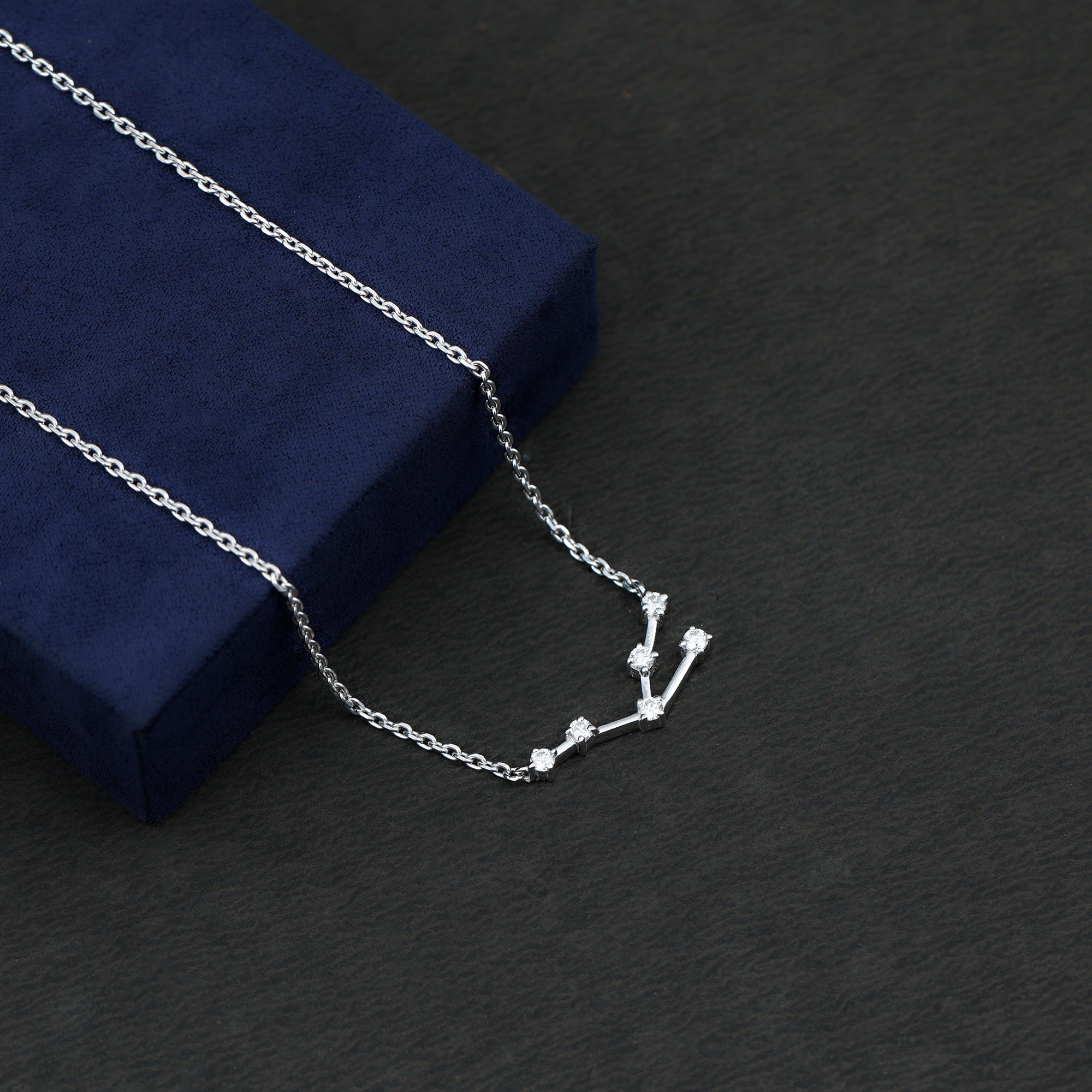 Moissanite Constellation Taurus Zodiac Sign Necklace
