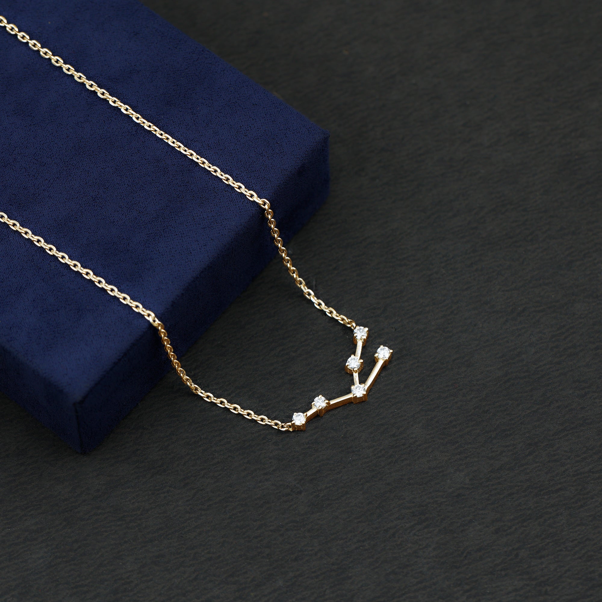 Moissanite Constellation Taurus Zodiac Sign Necklace