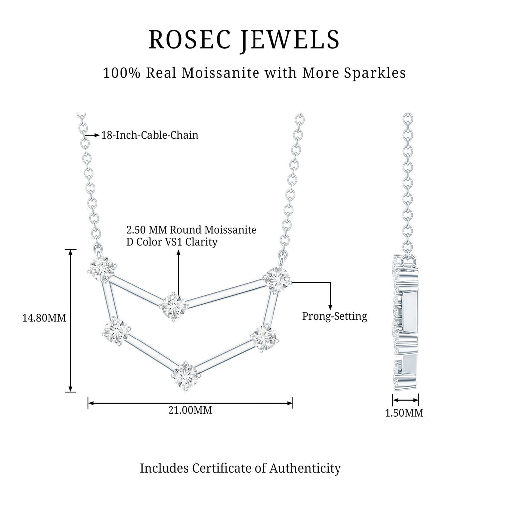 Certified Moissanite Capricorn Constellation Necklace