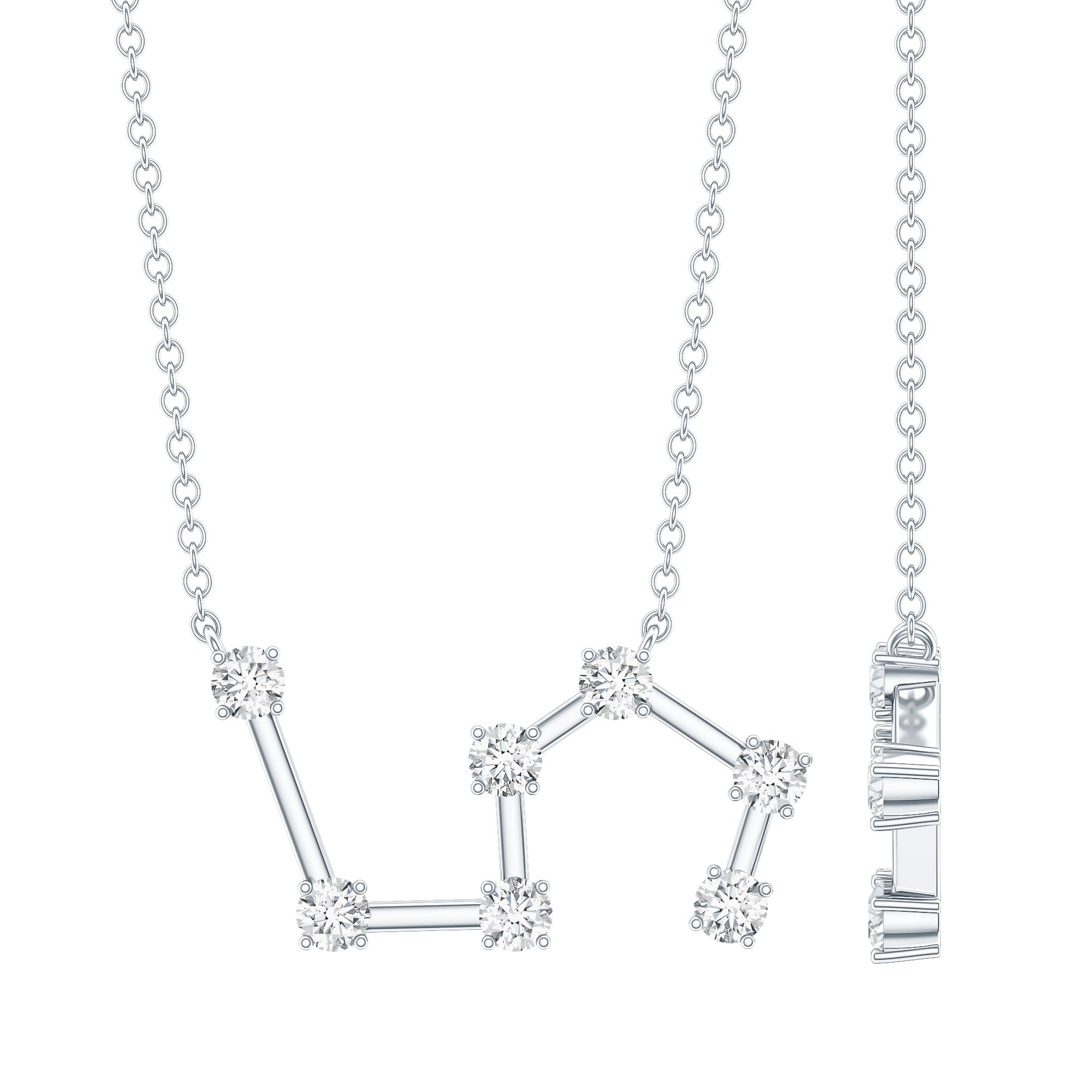 Moissanite Constellation Leo Zodiac Sign Necklace