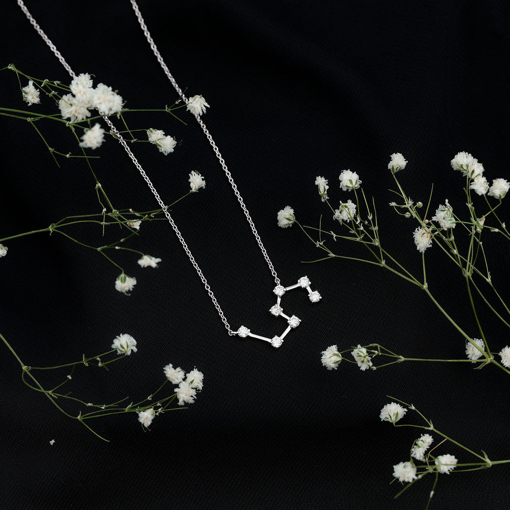 Moissanite Constellation Leo Zodiac Sign Necklace