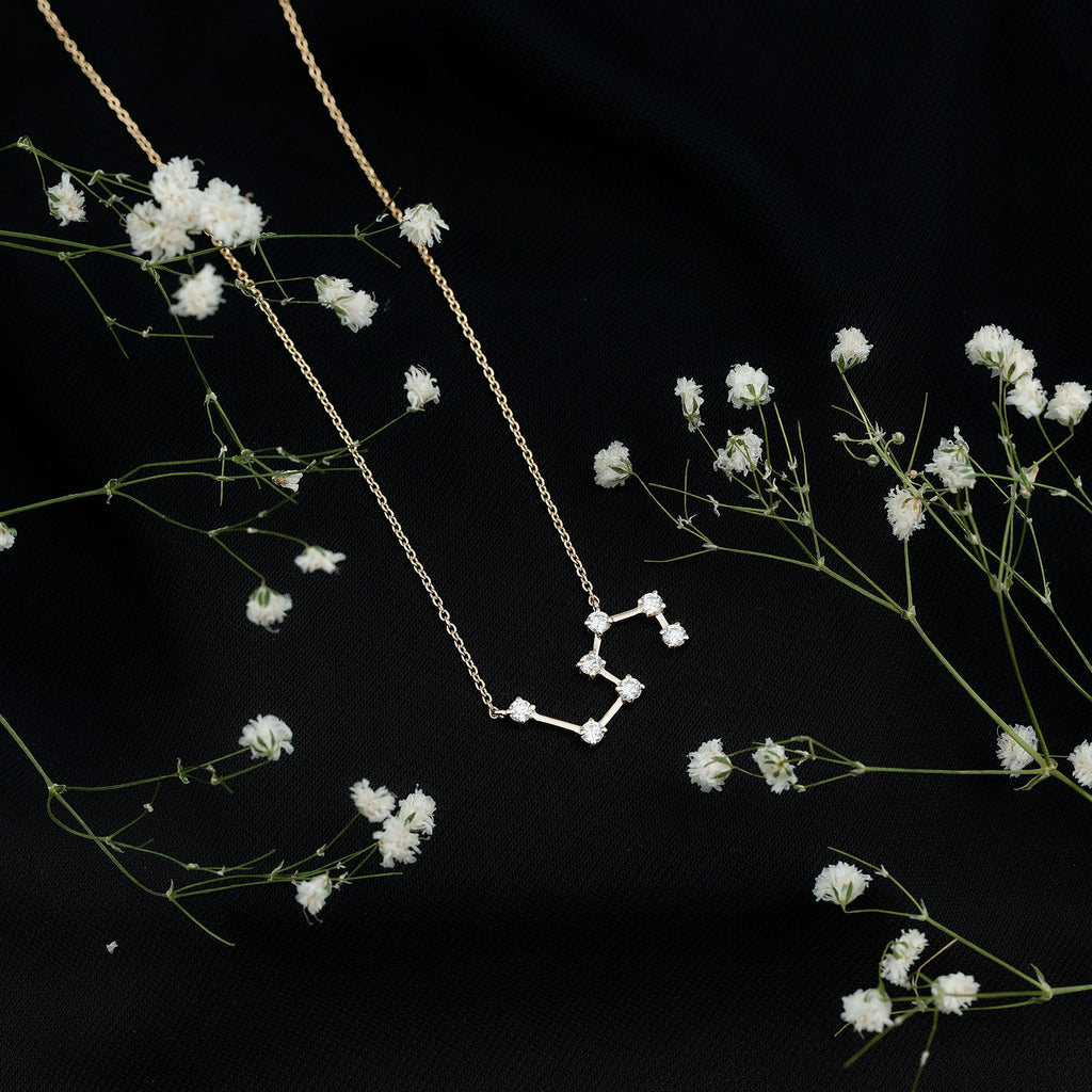 Moissanite Constellation Leo Zodiac Sign Necklace
