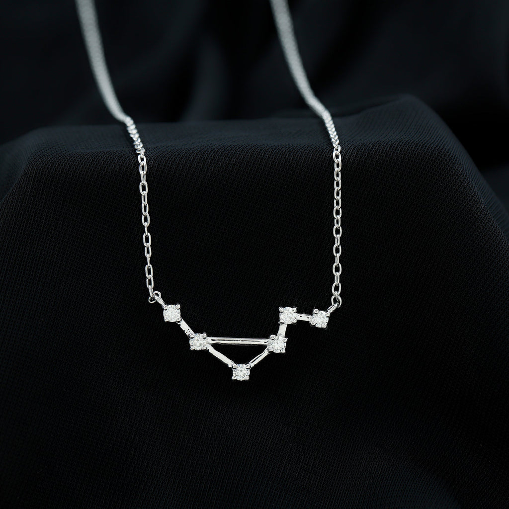 Certified Moissanite Constellation Libra Zodiac Sign Necklace