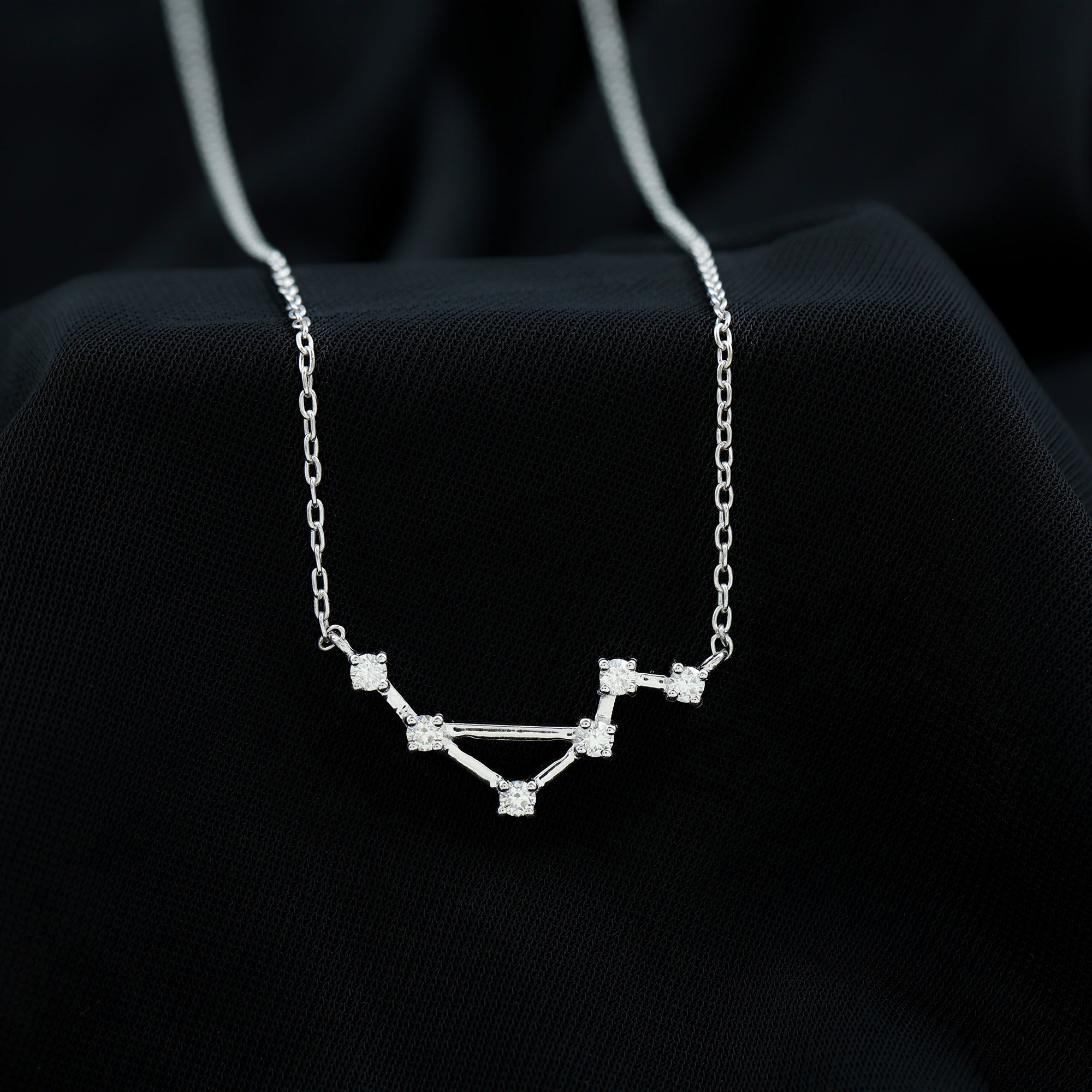 Certified Moissanite Constellation Libra Zodiac Sign Necklace