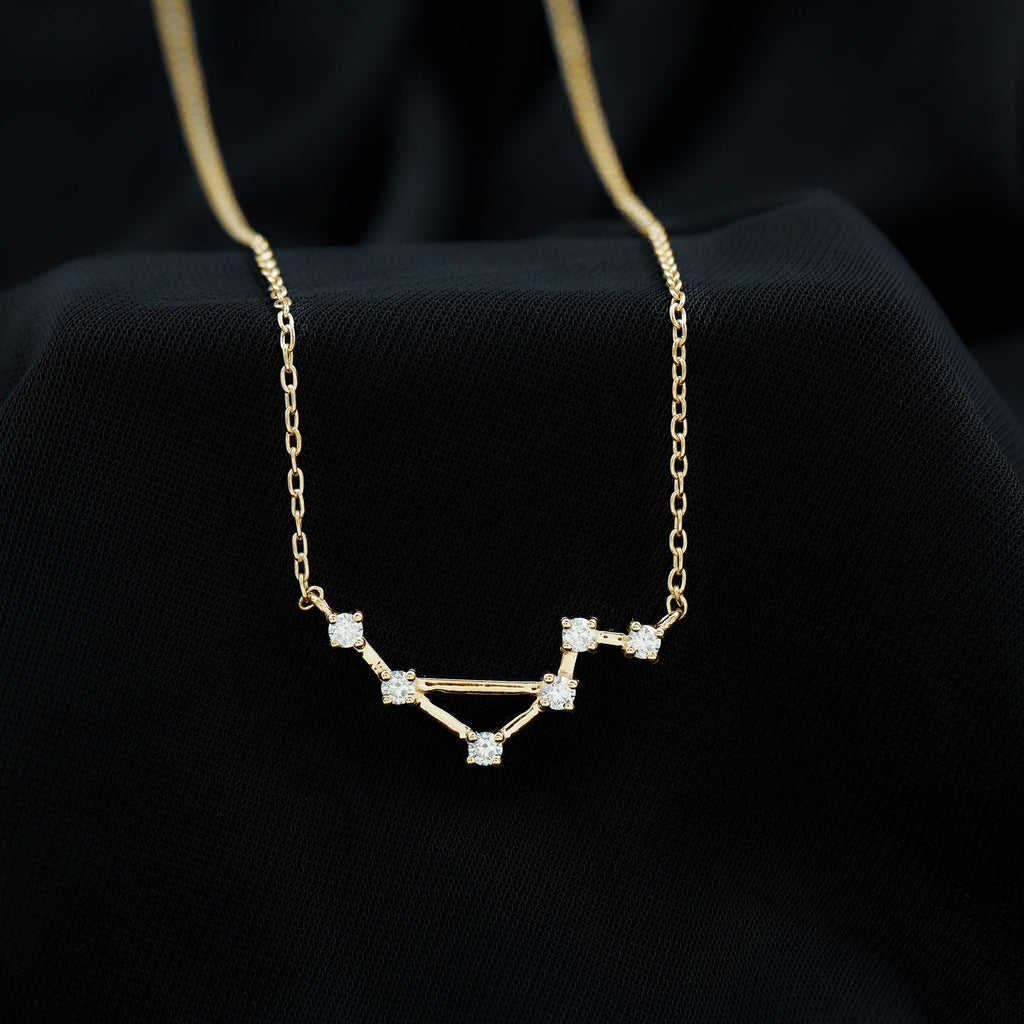 Certified Moissanite Constellation Libra Zodiac Sign Necklace