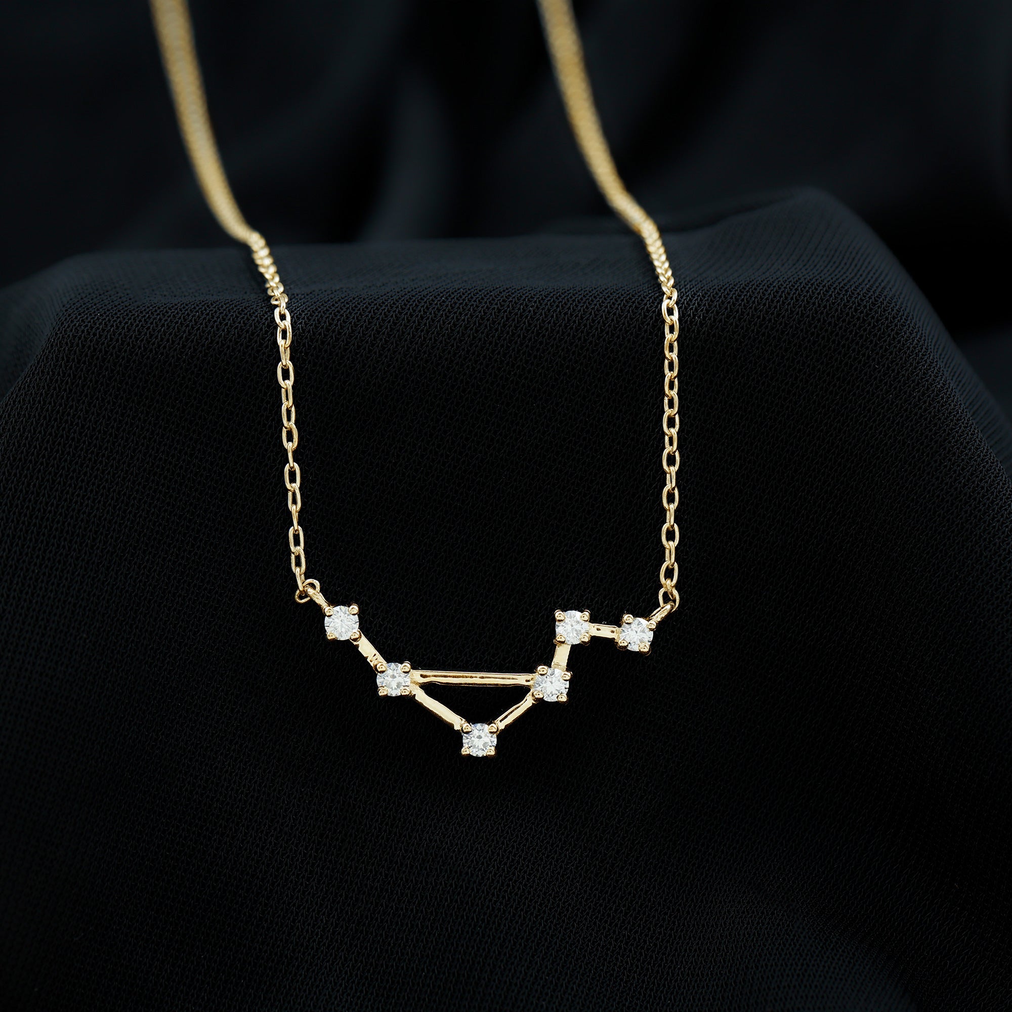 Certified Moissanite Constellation Libra Zodiac Sign Necklace