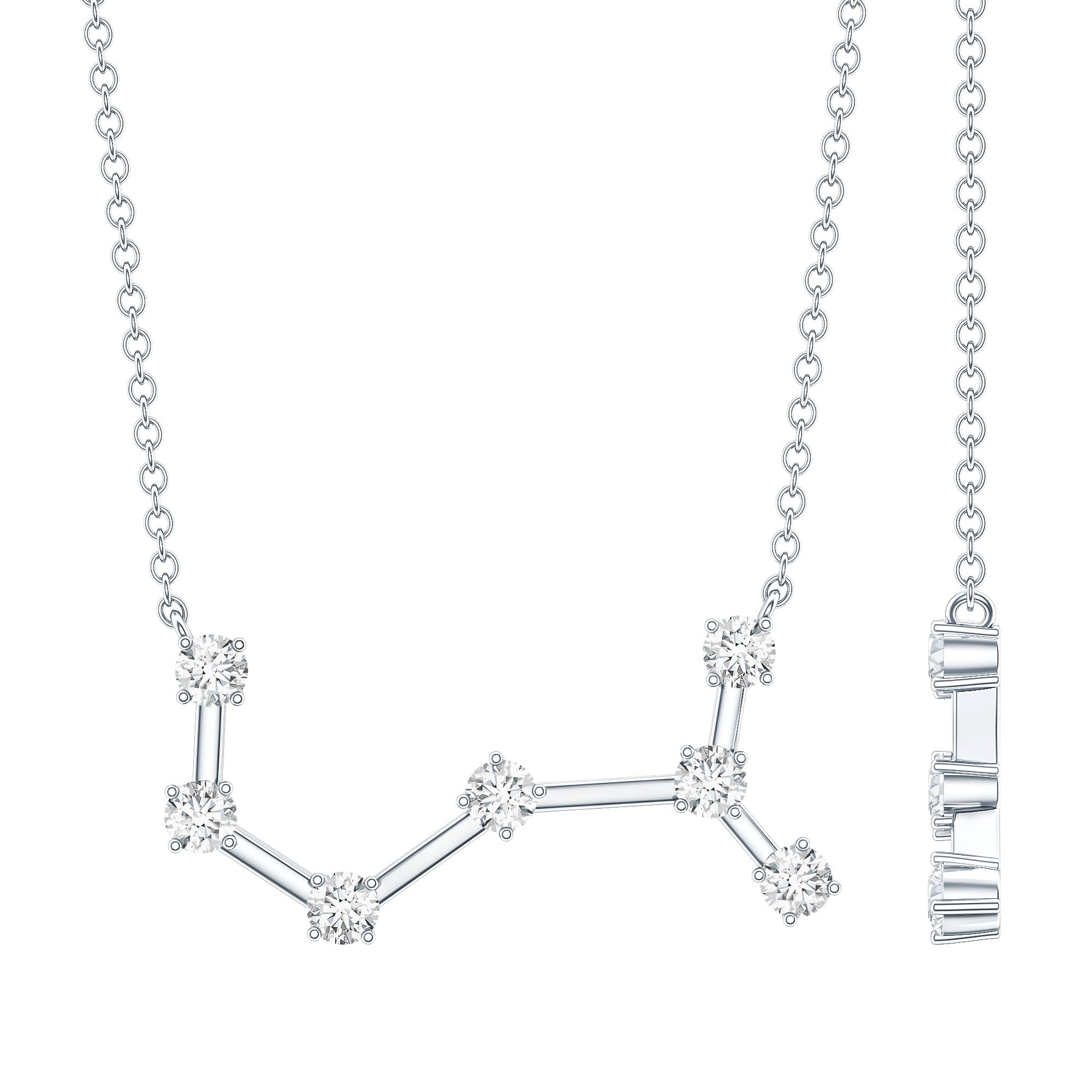 Certified Moissanite Constellation Scorpio Zodiac Necklace