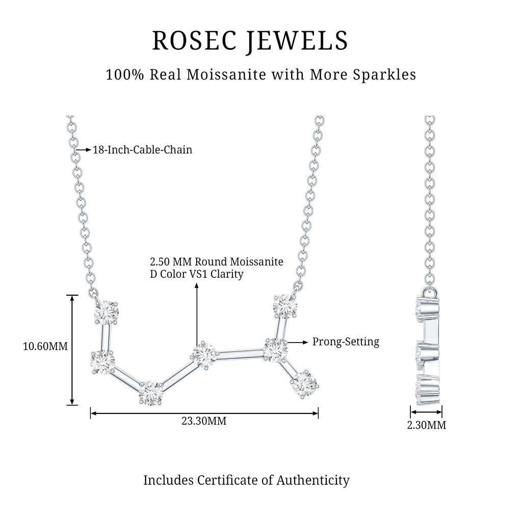 Certified Moissanite Constellation Scorpio Zodiac Necklace