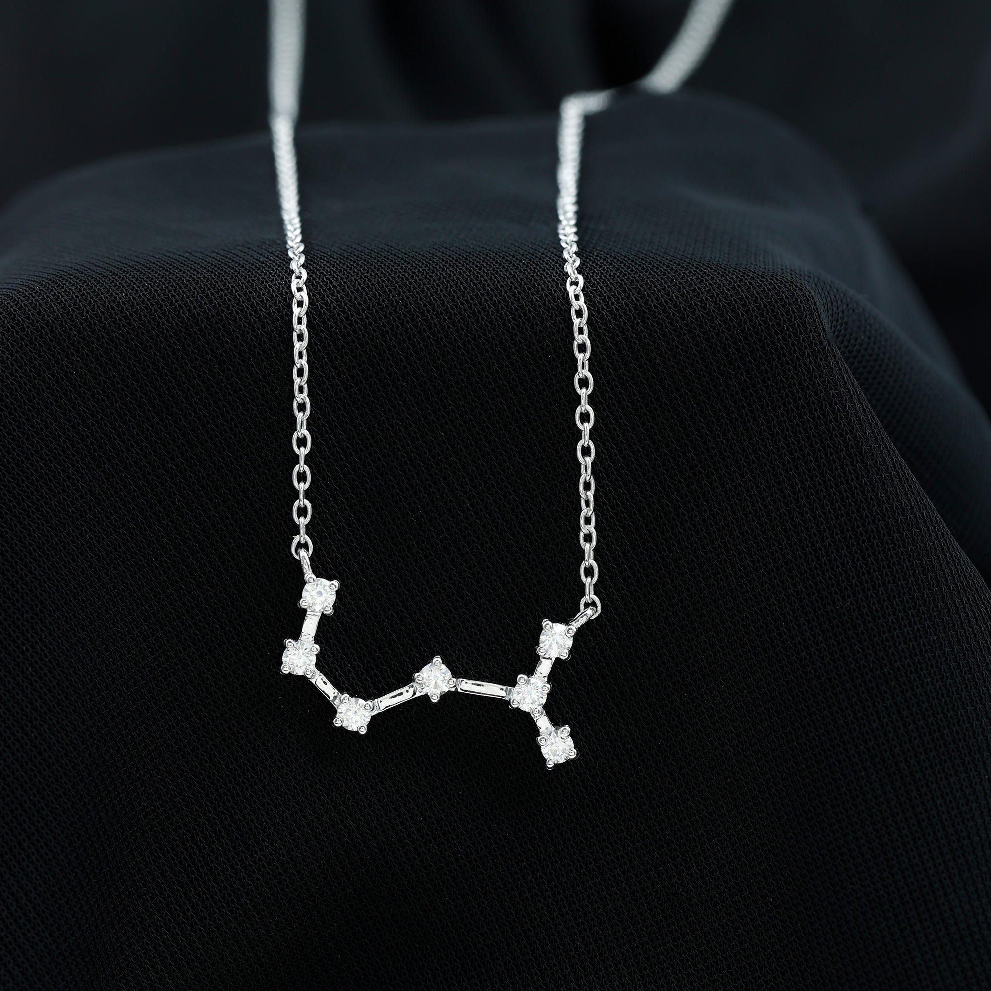 Certified Moissanite Constellation Scorpio Zodiac Necklace