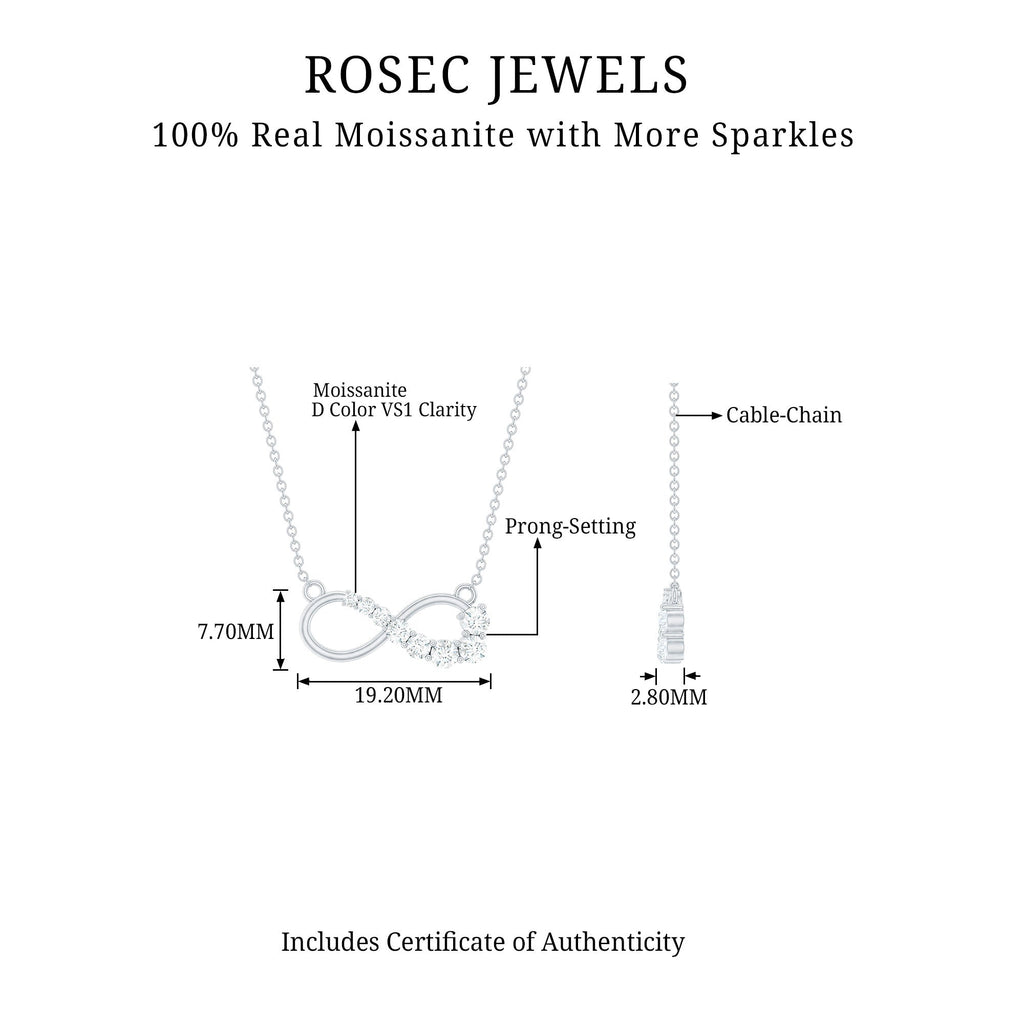 Certified Moissanite Infinity Necklace