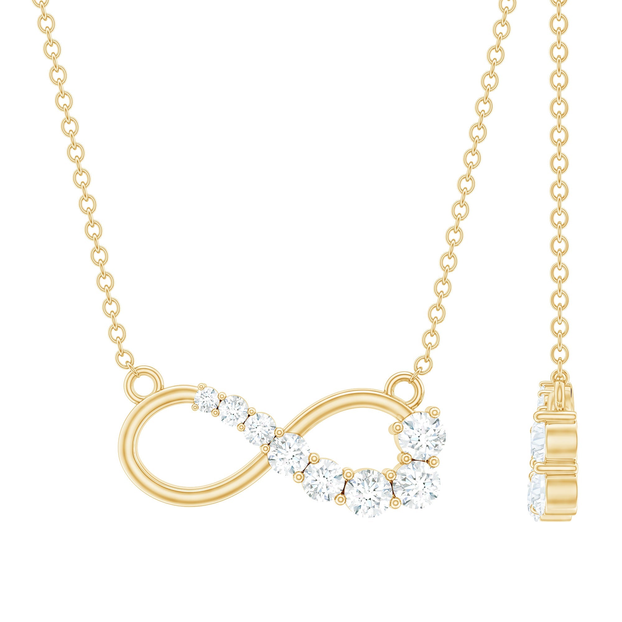 Certified Moissanite Infinity Necklace
