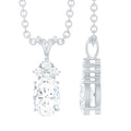 Oval and Round Cut Moissanite Pendant Necklace for Women
