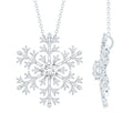 Certified Moissanite Snowflake Pendant Necklace With Chain