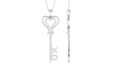Certified Moissanite Double Heart Key Pendant with XO