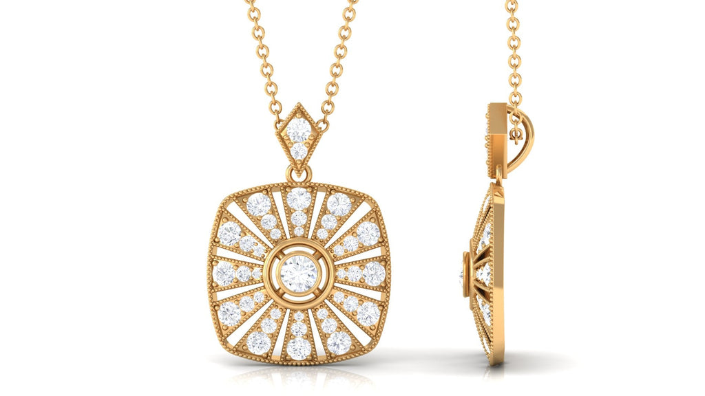 Certified Vintage Inspired Moissanite Wedding Necklace for Women
