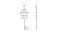 Certified Moissanite Vintage Inspired Key Pendant Necklace