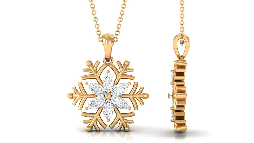 Certified Moissanite Snowflake Necklace for Women