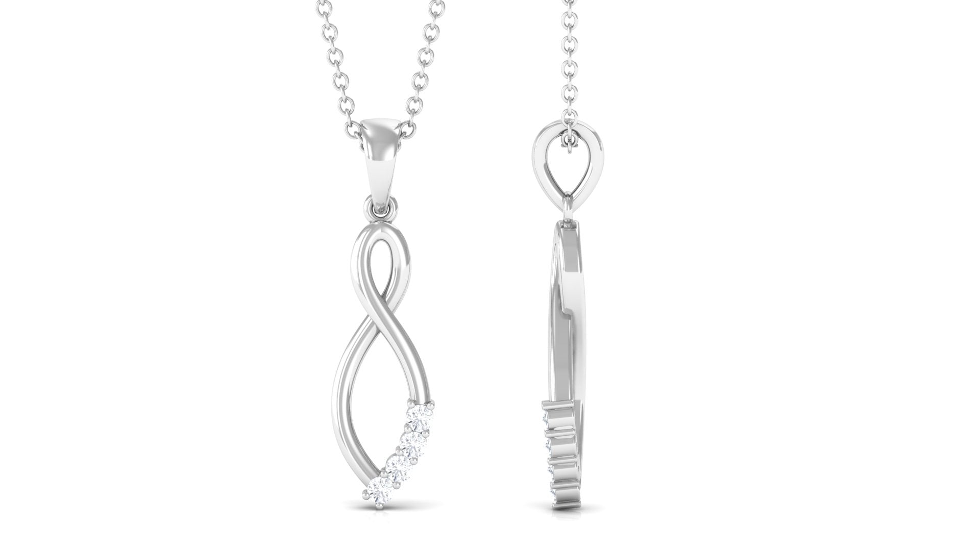 Certified Round Moissanite Infinity Pendant for Women