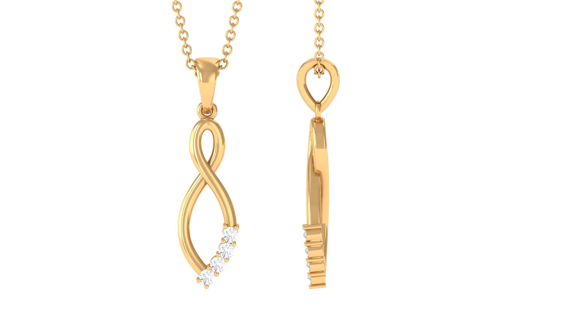 Certified Round Moissanite Infinity Pendant for Women
