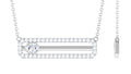 Certified Moissanite Bar Necklace for Her