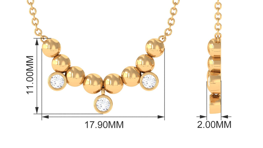 Certified Moissanite Beaded Necklace for Women