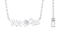 1.5 Ctw Round and Baguette Cut Moissanite Cluster Bar Necklace