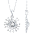 Certified Moissanite Sunburst Pendant for Women
