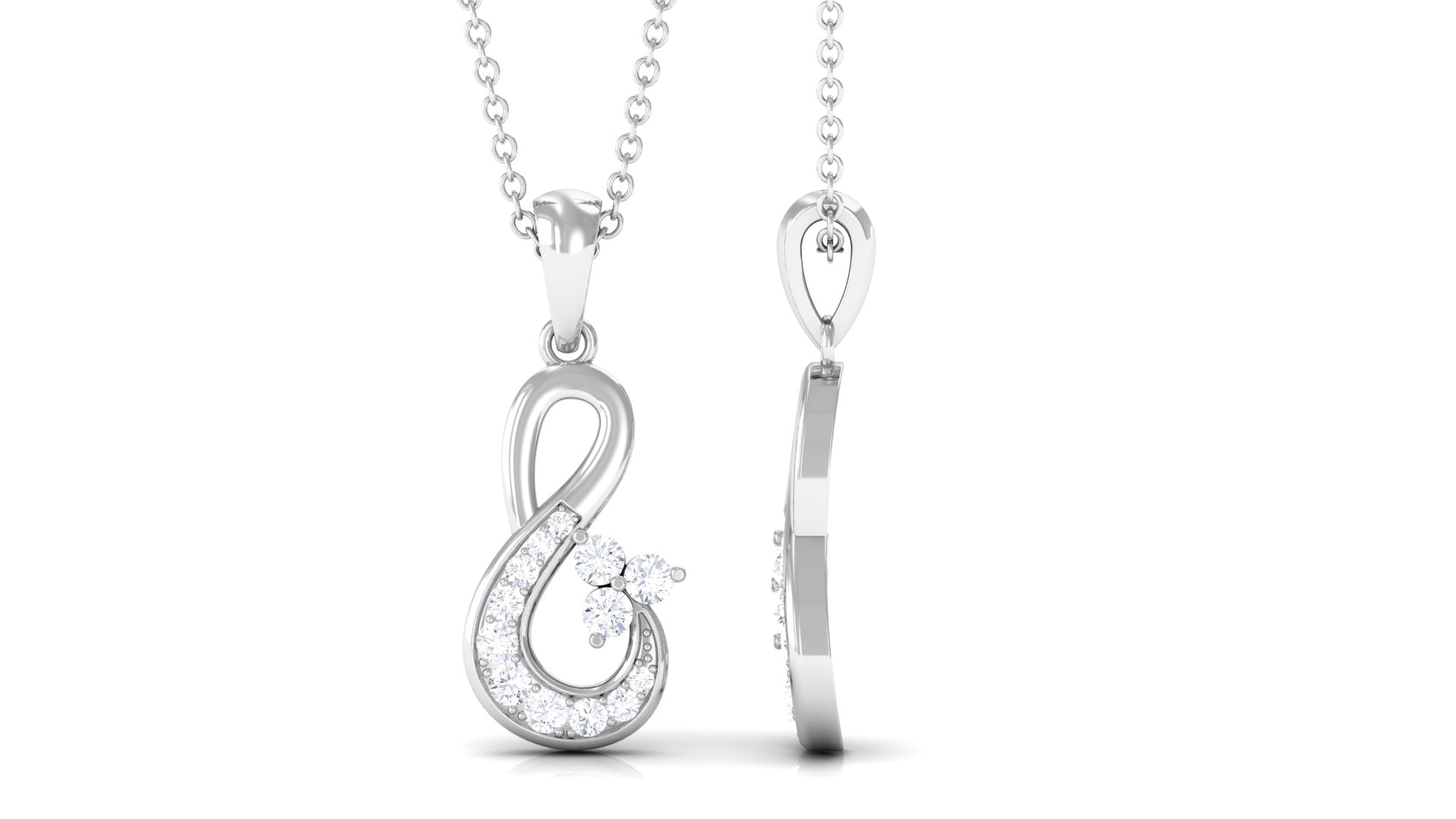 Certified Moissanite Infinity Pendant for Women