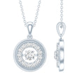 Certified Moissanite Classic Halo Pendant