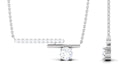 0.5 Carat Certified Moissanite Contemporary Bar Necklace