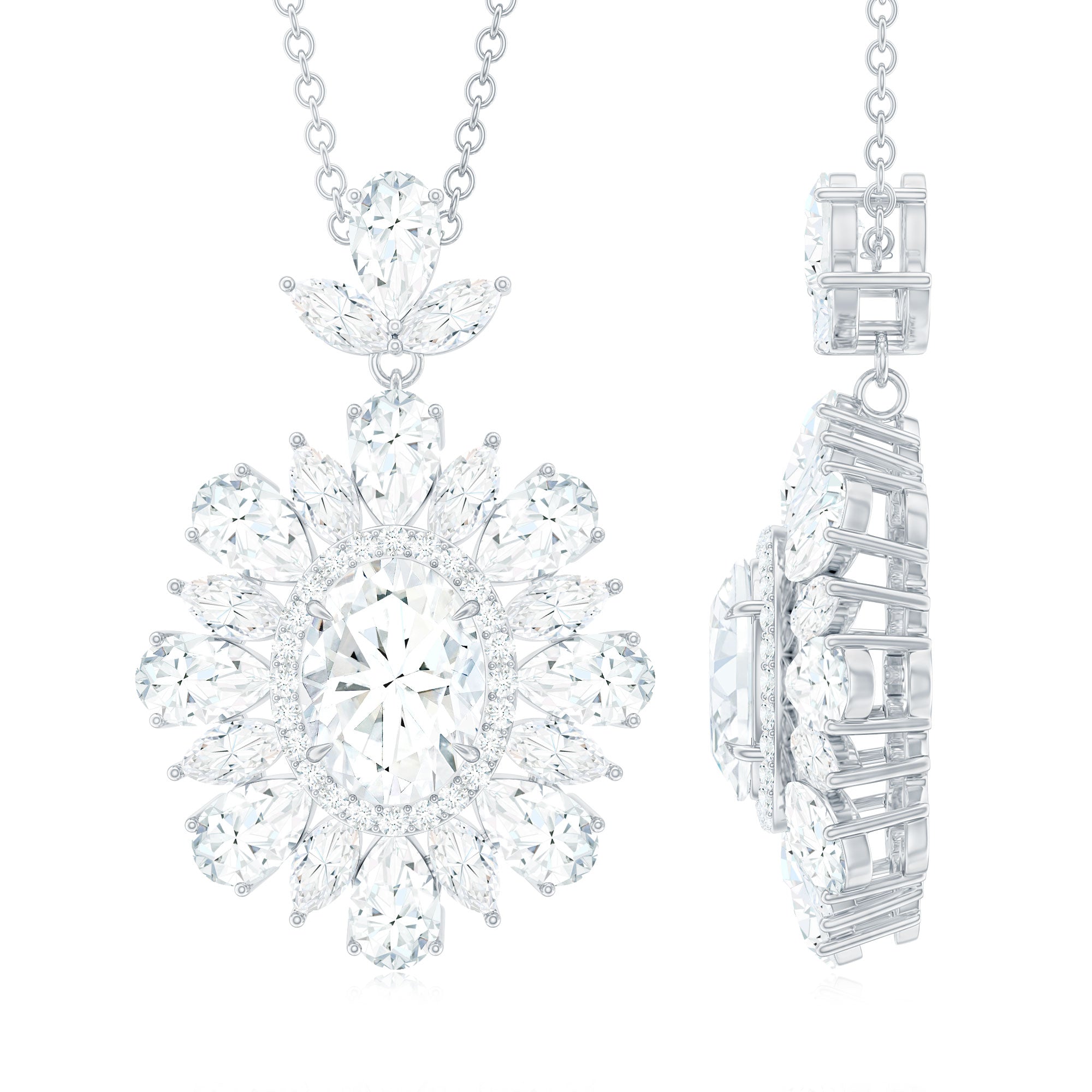 1.2 Carat Certified Moissanite Bridal Pendant Necklace