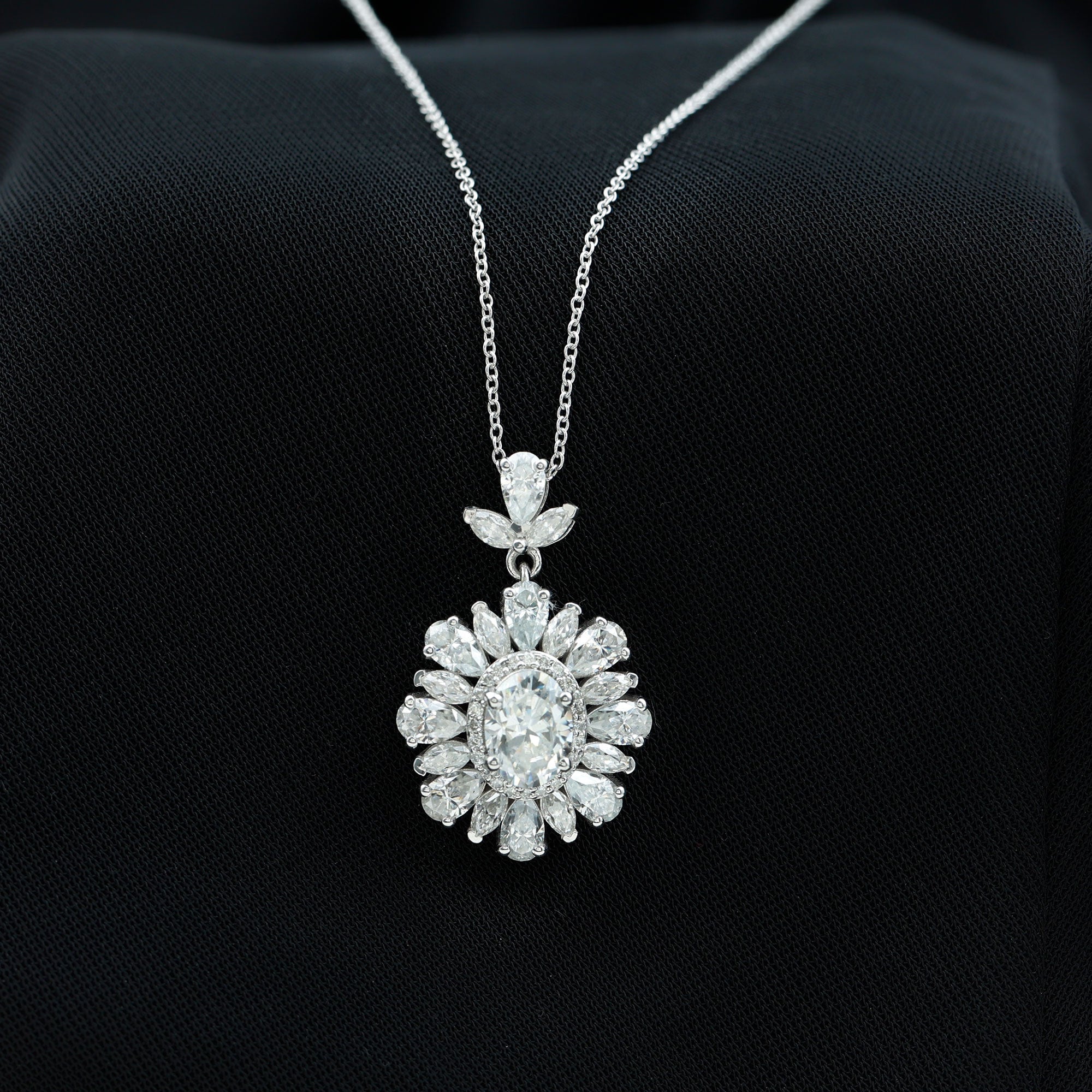 1.2 Carat Certified Moissanite Bridal Pendant Necklace