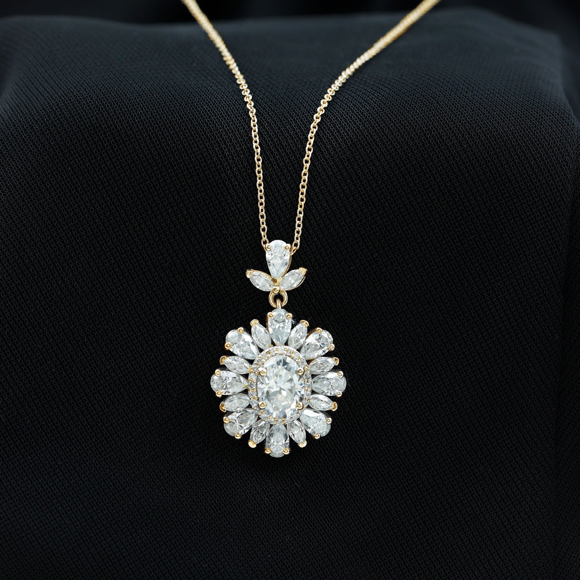 1.2 Carat Certified Moissanite Bridal Pendant Necklace