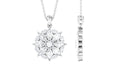 Round and Marquise Cut Moissanite Statement Flower Pendant