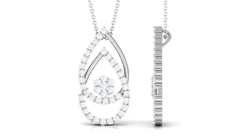 Moissanite Teardrop Necklace in Prong Setting