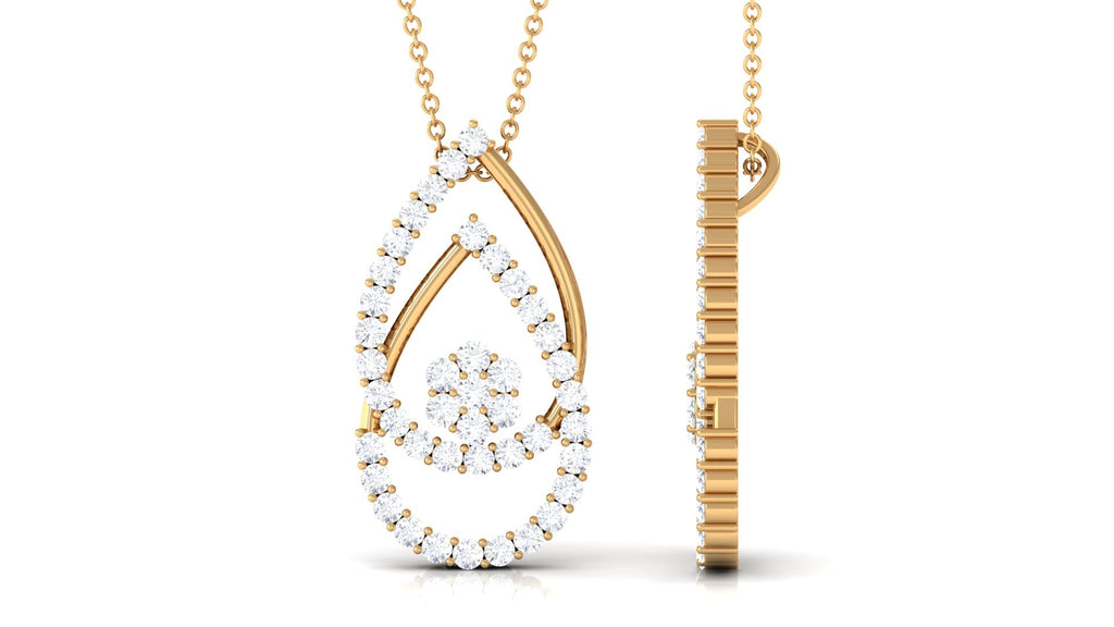 Moissanite Teardrop Necklace in Prong Setting