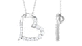 Round Cut Moissanite Open Heart Pendant in Prong Setting