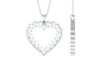 Certified Moissanite Open Heart Pendant Necklace