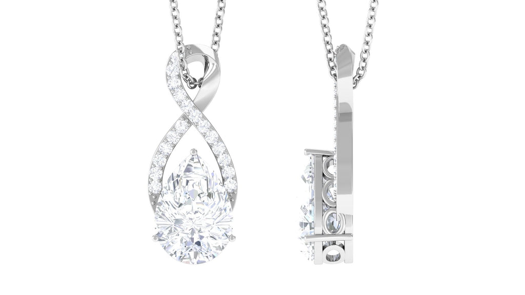 Certified 2.2 Carat Moissanite Infinity Pendant Necklace for Women