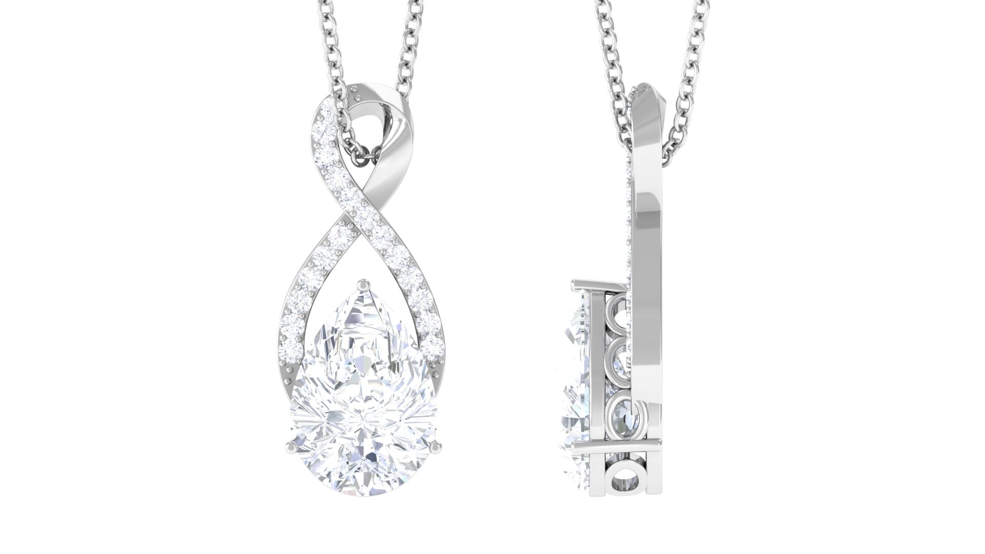 Certified 2.2 Carat Moissanite Infinity Pendant Necklace for Women
