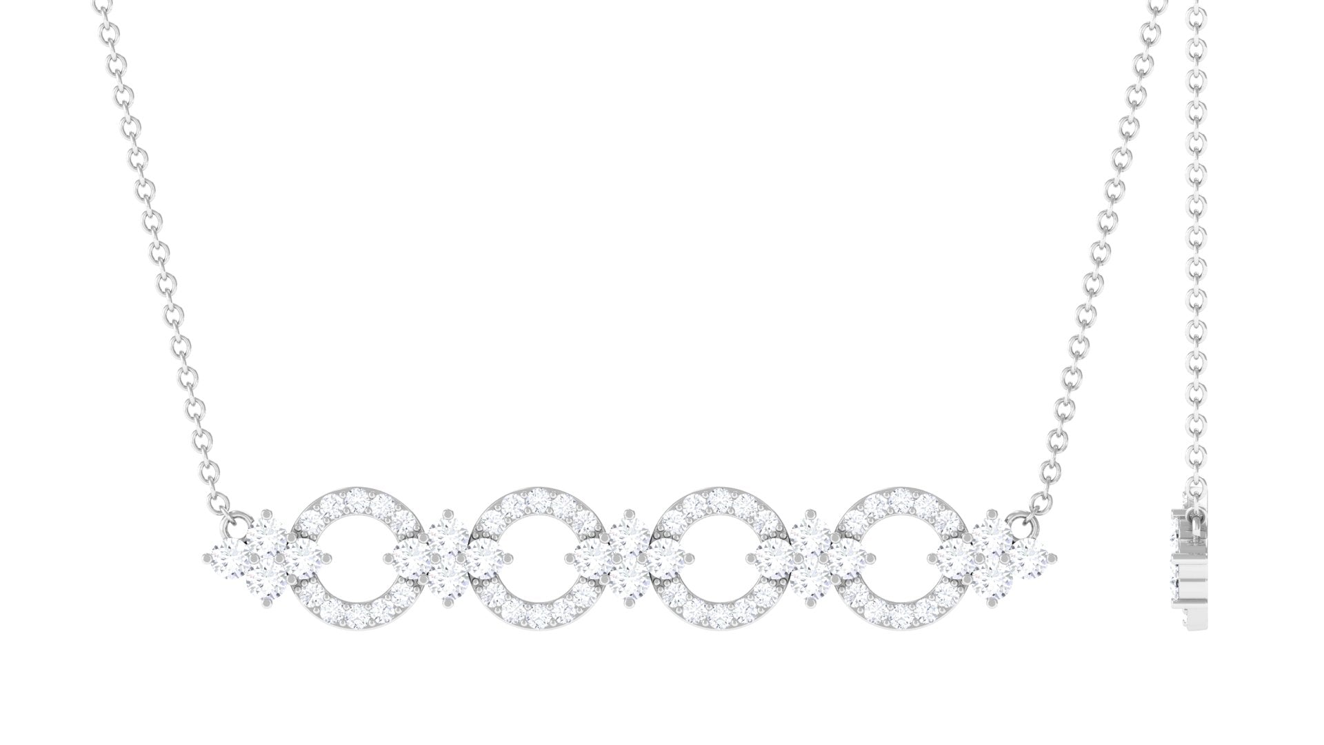 Certified Moissanite Bar Necklace for Women