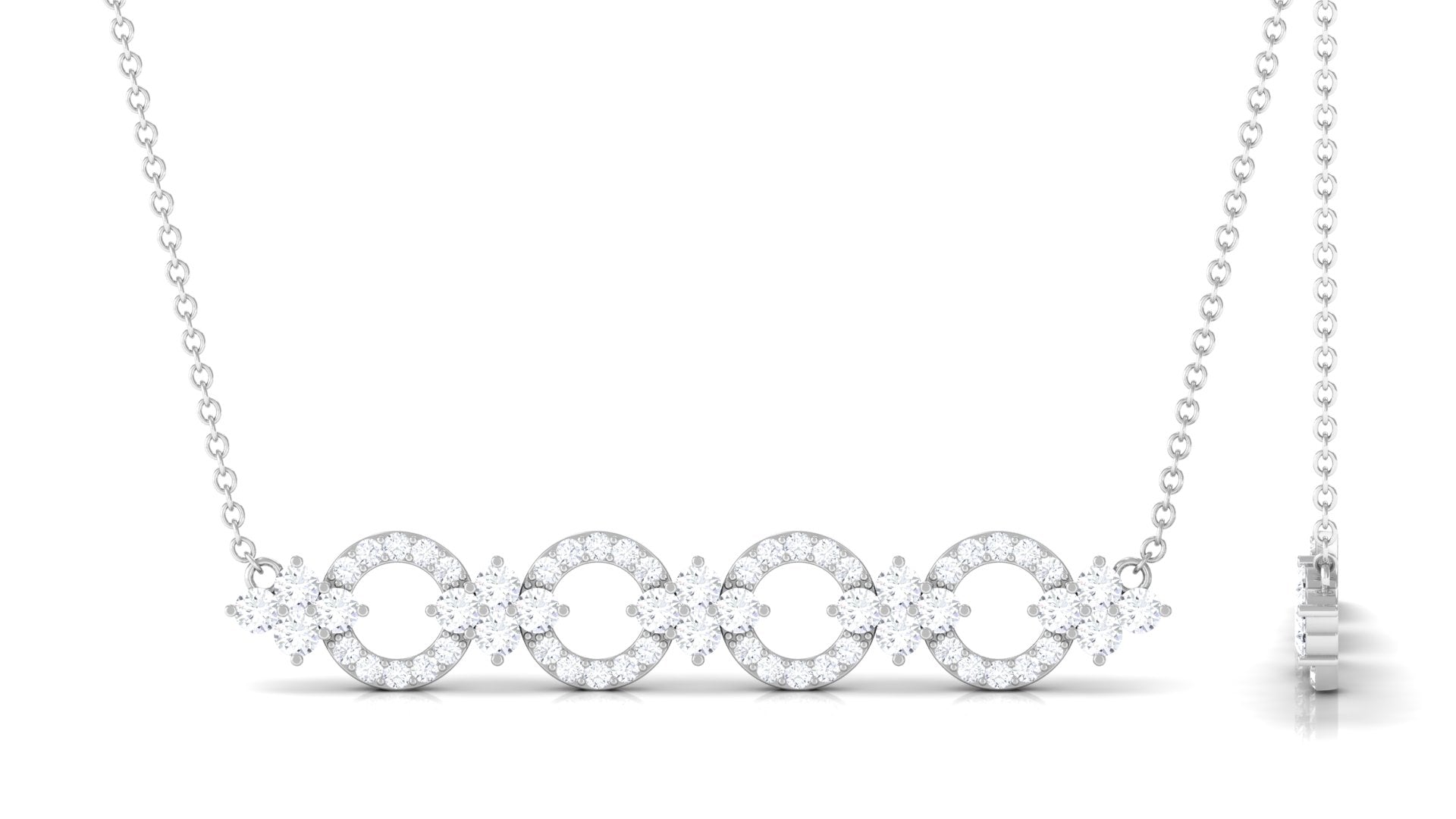 Certified Moissanite Bar Necklace for Women