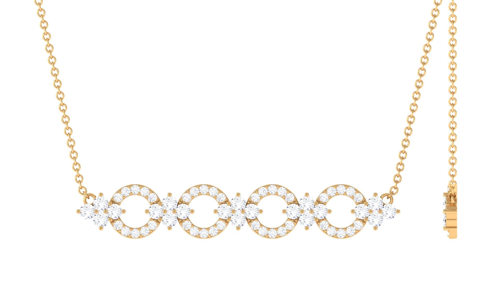 Certified Moissanite Bar Necklace for Women