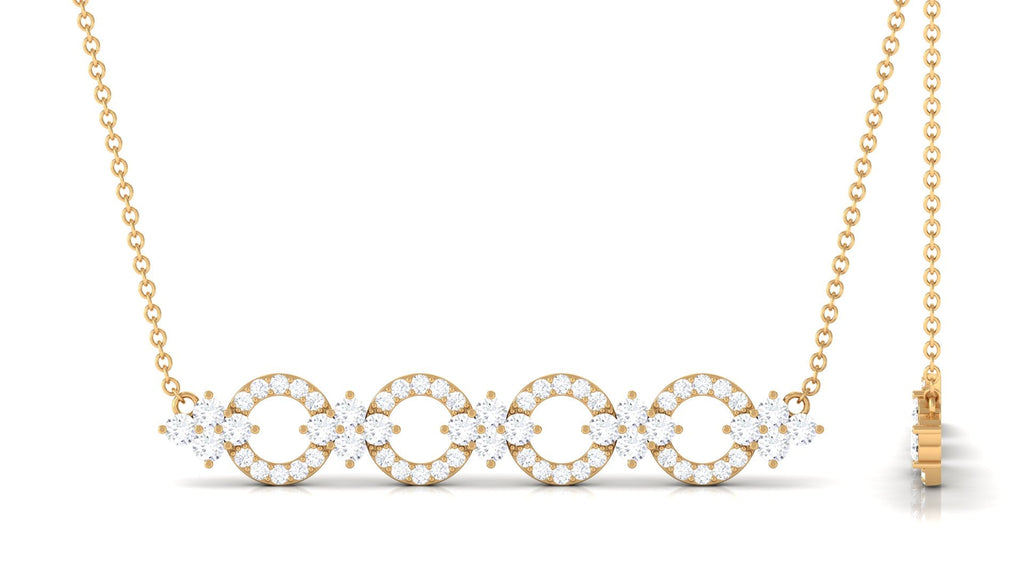 Certified Moissanite Bar Necklace for Women
