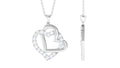 Round Shape Moissanite Interlock Double Heart Pendant
